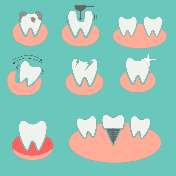 Set of dental conceptual icons — Stock Vector