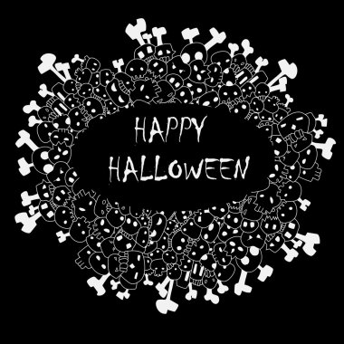 Mutlu Cadılar Bayramı vektör çerçeve