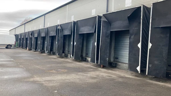 warehouse logistics center of courier  company doors