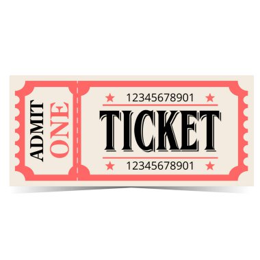 Eski tarz evrensel bir biletin vektör illüstrasyonu