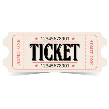 Eski tarz evrensel bir biletin vektör illüstrasyonu