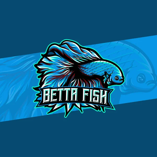 Λογότυπο Esport Εικονίδιο Καρακτέρ Μασκότ Ψαριού Betta — Διανυσματικό Αρχείο