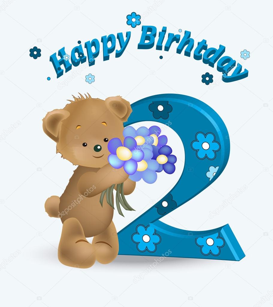 Feliz aniversário de dois anos — Vetores de Stock ... Feliz aniversário de dois anos — Vetores de Stock ...