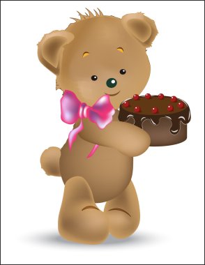 oyuncak ayı pasta ile