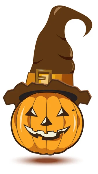 Хэллоуинская тыква в шляпе — стоковый вектор