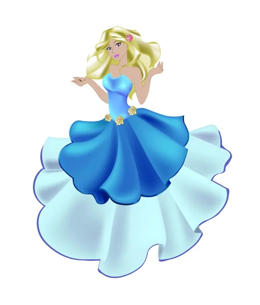 Princess rose blue — Stockvector