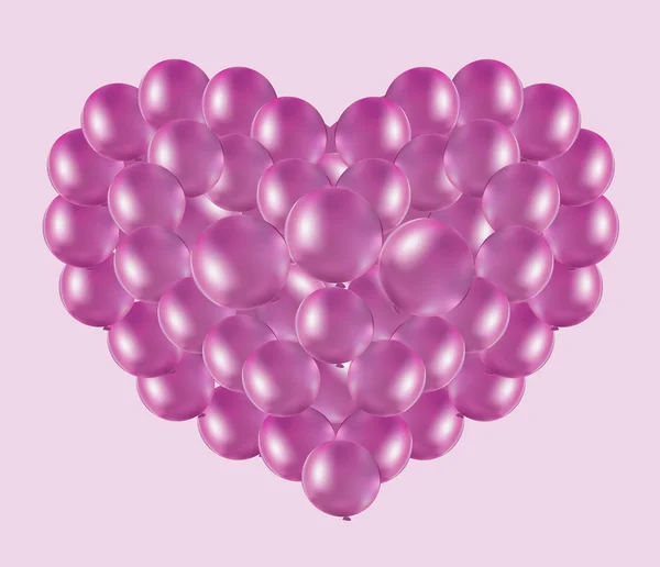 Balloons pink heart — Stock Vector