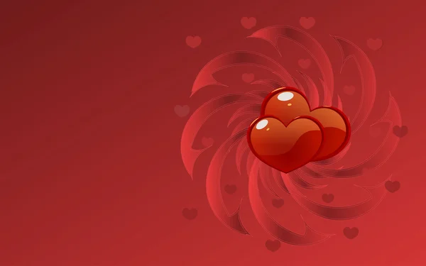 Corazones rojo fondo escritorio — Vector de stock