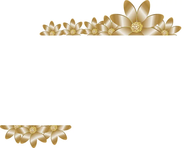 Floraler Hintergrund mit goldener Blume — Stockvektor