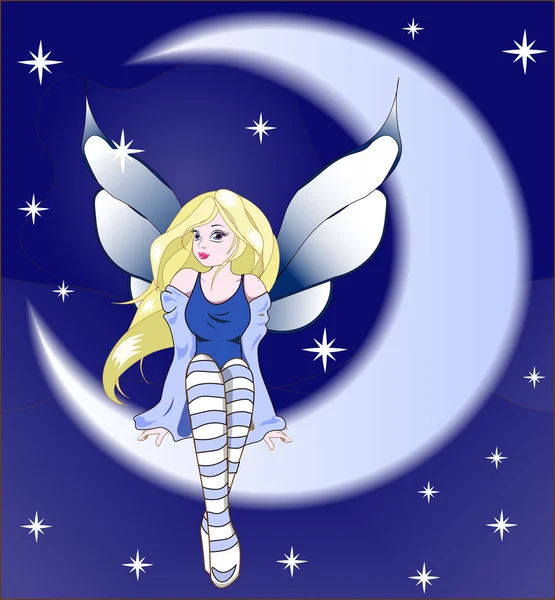 Goede nacht middernacht fairy — Stockvector