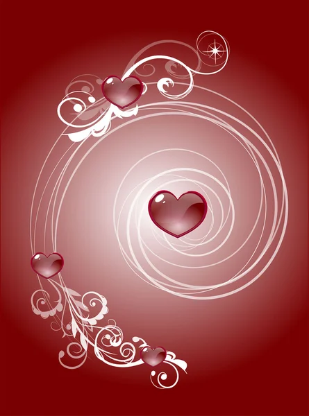 Fond coeur rouge — Image vectorielle