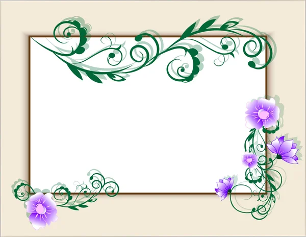 Frame decorated with flowers — Stock Vector