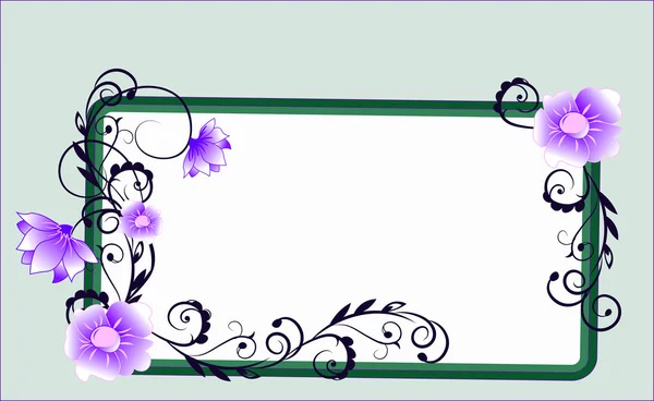 Cadre de fleur vert — Image vectorielle