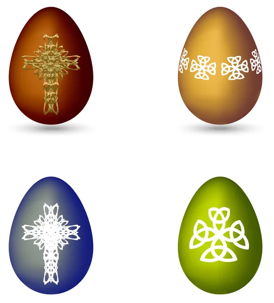 Œufs de Pâques avec croix — Image vectorielle