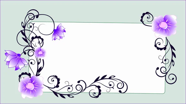 Cadre de fleur vert — Image vectorielle