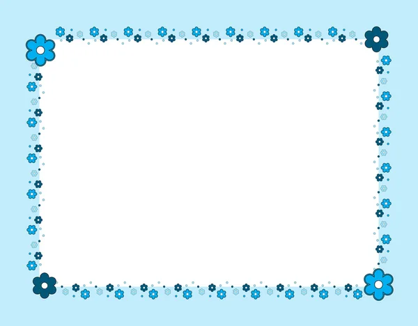 Bloem frame blauw — Stockvector
