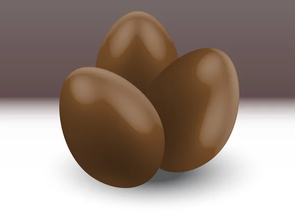 Drei Schokoladeneier — Stockvektor