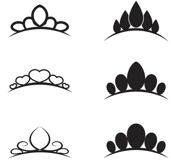 Krone schwarz auf weiß — Stockvektor