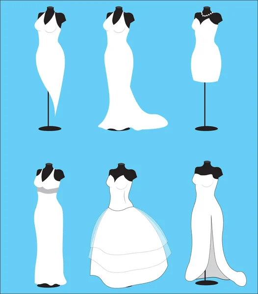 Conjunto vestido de novia — Vector de stock