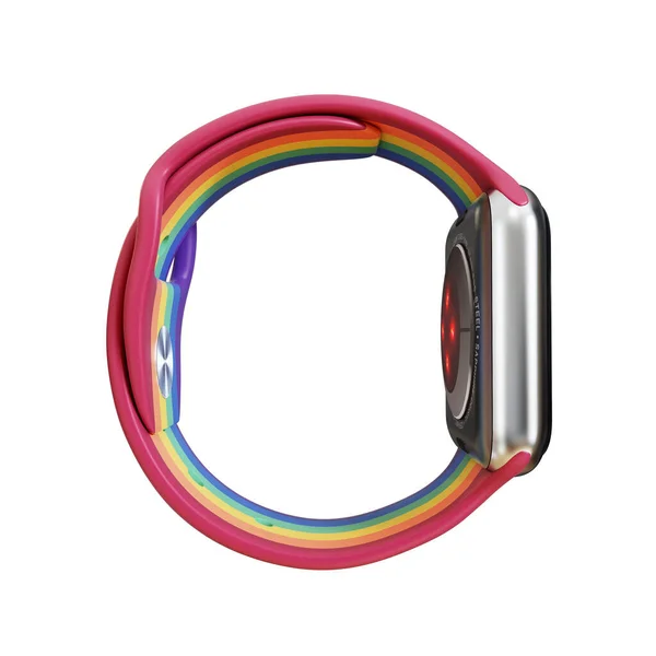 Apple Hodinky Smartwatch Pride Edition Sportovní Kapela Série Nerezová Ocel — Stock fotografie