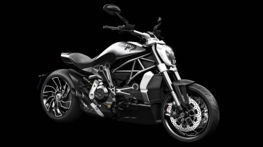 Ducati x diavel ile siyah arka plan stüdyo ışıklandırması.