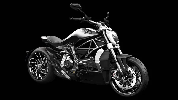 带黑色背景灯的Ducati Diavel — 图库照片