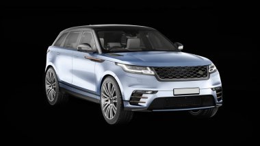 Siyah zemin üzerinde SUV arabasının 3D çizimi