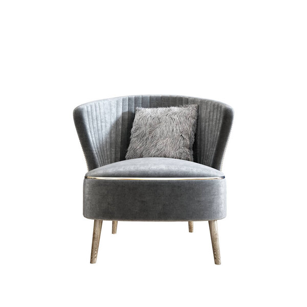 Comfortable classic grey chair isolated on white background