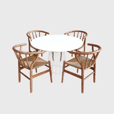 Interior Dining set with white background