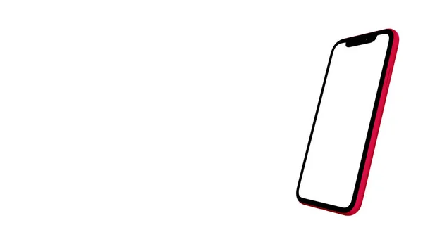 Smartphone Realista Mock Moldura Celular Com Exibição Branco Modelos Isolados — Fotografia de Stock