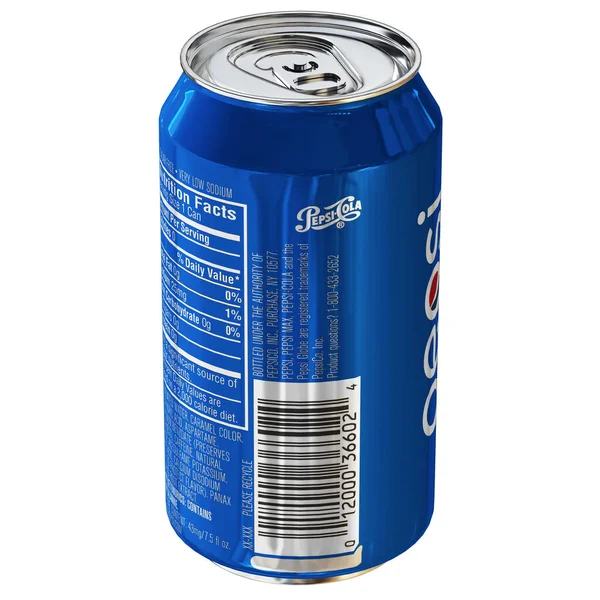 Pepsi Pode Modelo Conceito Render Com Fundo Branco — Fotografia de Stock
