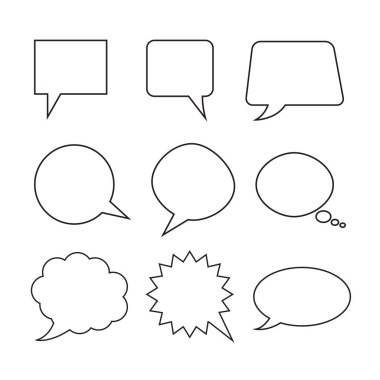 İzole konuşma baloncuklarının vektör koleksiyonu. Konuşma baloncukları. Vektör EPS 10.