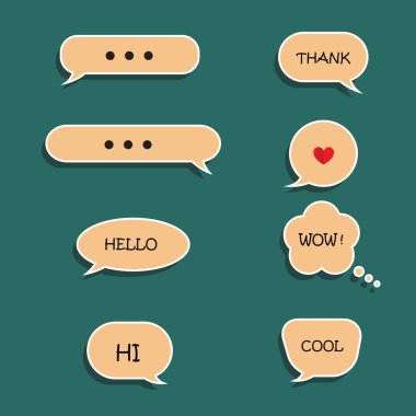 İzole konuşma baloncuklarının vektör koleksiyonu. Konuşma baloncukları. Vektör EPS 10.