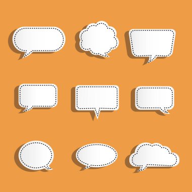 İzole konuşma baloncuklarının vektör koleksiyonu. Konuşma baloncukları. Vektör EPS 10.