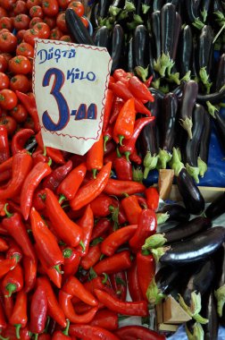 Patlıcan domates biber piyasada