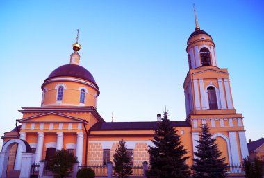Radonezhsky, Rusya - 25 Temmuz 2015: Başkalaşım kilisede Rado