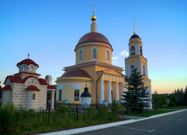 Radonezhsky, Rusya - 25 Temmuz 2015: Başkalaşım kilisede Rado