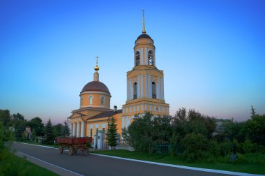 Radonezhsky, Rusya - 25 Temmuz 2015: Başkalaşım kilisede Rado