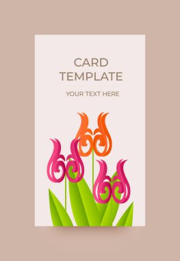 Tebrik kartı şablonu. Vektör illüstrasyonu