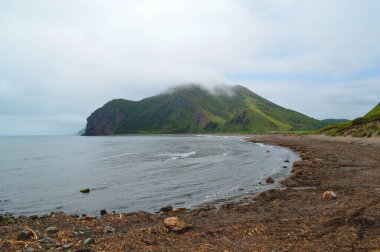 Okhotsk Denizi kıyısındaki sahil, Tikhaya Körfezi, Sakhalin Adası
