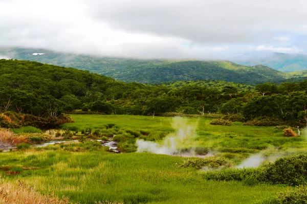 Vue Sur Volcan Champ Fumerolles Îles Kouriles Île Iturup — Photo