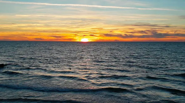 Baltık Denizi 'nde Günbatımı, Kaliningrad, Zelenogradsk, Rusya