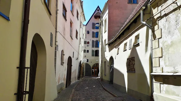 Cobbled Street Riga Óvárosában Lettországban — Stock Fotó