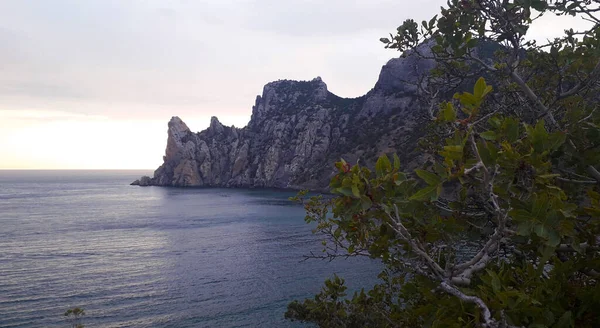 Ηλιοβασίλεμα Στη Θάλασσα Στο Μονοπάτι Golitsyn Χωριό Novy Svet Δημοκρατία — Φωτογραφία Αρχείου