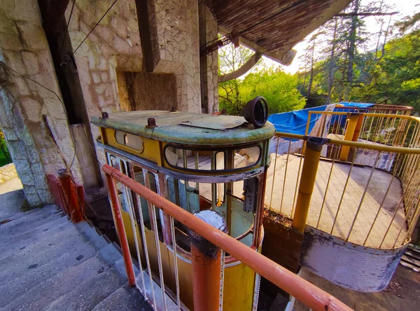 Abandoned Cable Car Station Trailer Gagra City Abkhazia — Stock Photo, Image