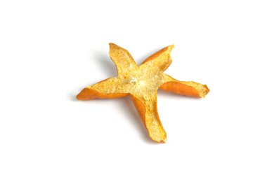 Dried orange peel skin isolated on white background