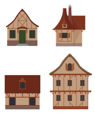 Yarı ahşap evleri seti