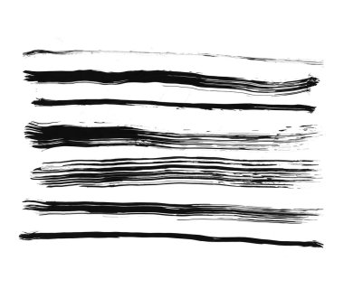 Beyaz arka plan üzerinde izole mürekkep kaligrafi fırçaları.