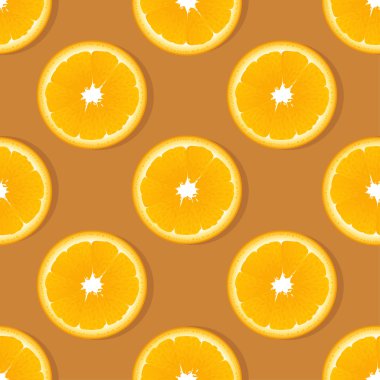 Portakal dilim meyve seamless modeli. Narenciye vektör arka plan