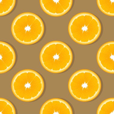 Portakal dilim meyve seamless modeli. Narenciye vektör arka plan